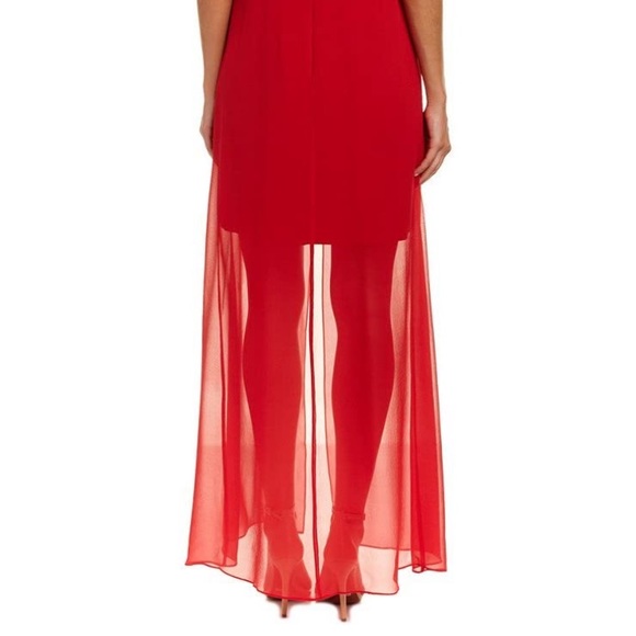 Trink Turk Hi Lo Black Cocktail Dress Sheer Little Black Dress Size 6 - Picture 7 of 12